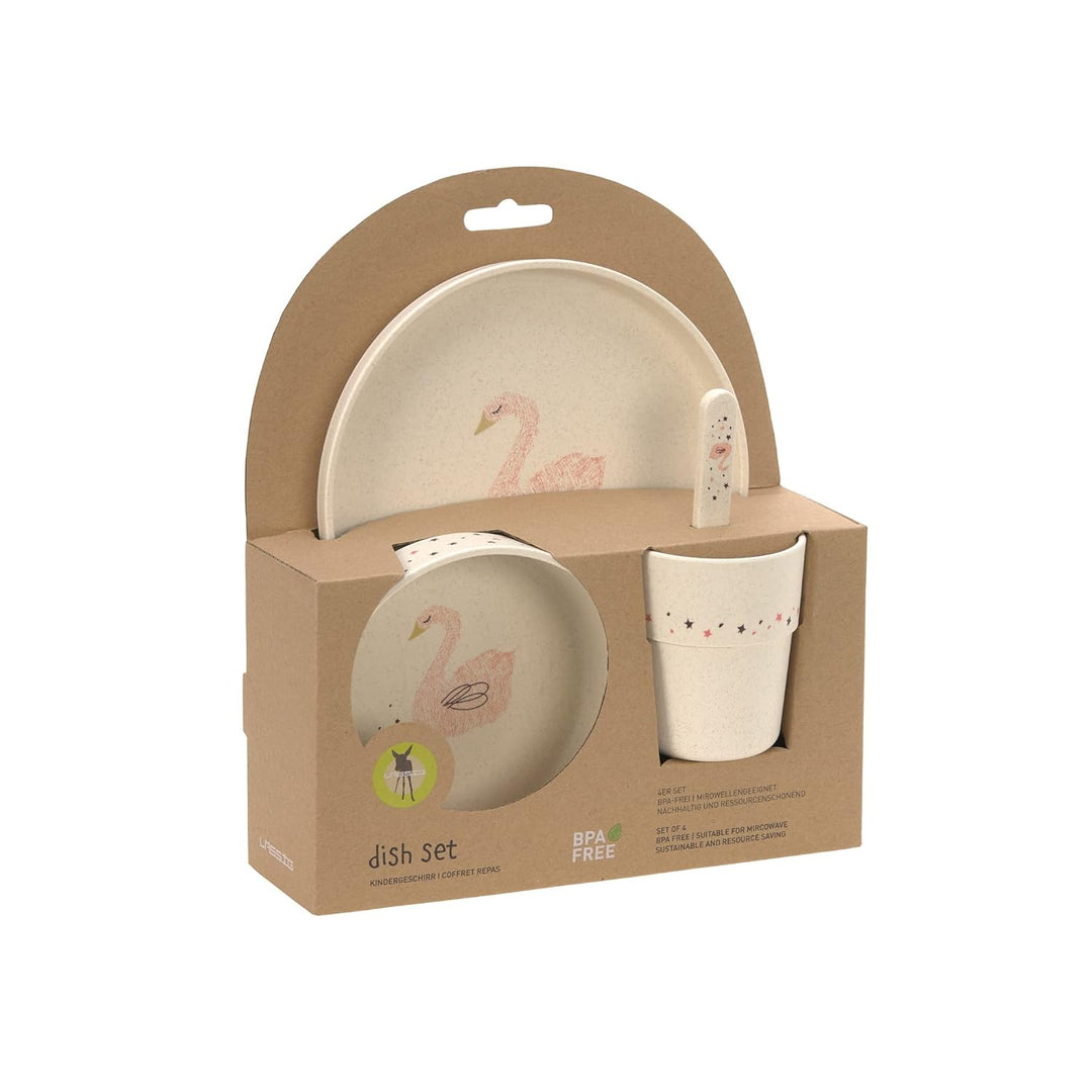 LÄSSIG Kindergeschirr Set (Teller, Becher, Schälchen, Löffel) ohne , BPA-frei, für Spülmaschine und