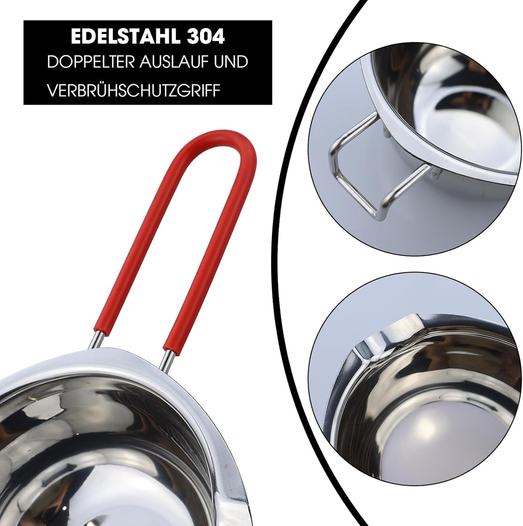 JRSHIRLEYLTD Kerzen Selber Machen Set, 61m Kerzendocht, 1 Kerzenherstellung Schmelztopf, 3 Metall Do