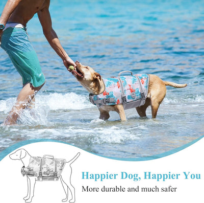 VIVAGLORY Ripstop Hunde Rettungsweste für Kleine Mittel Grosse Hunde Bootfahren, Hund Schwimmweste m