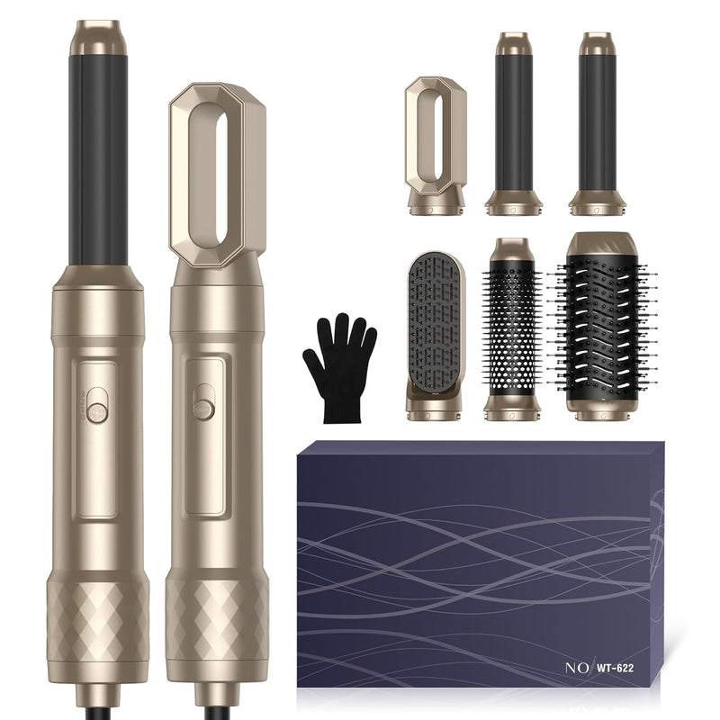 Airstyler Set 6 in 1 Warmluftbürste Set, 1000W Haarstyler Stylingbürsten Set mit Haartrockner, Rundb