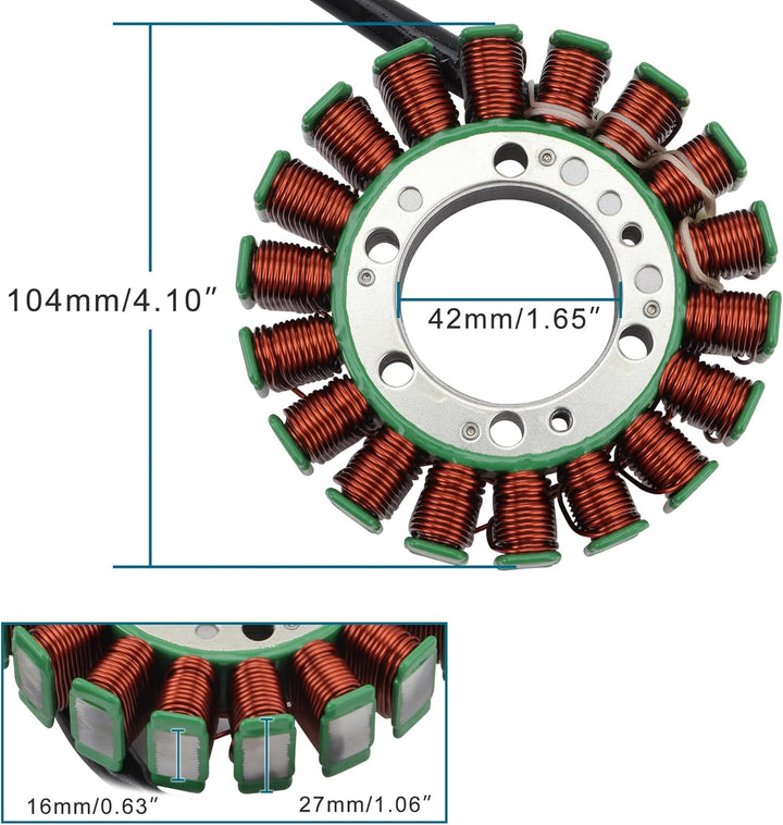 GOOFIT 18 Spule 3 Draht Magneto Stator Coil Zündgenerator Ersatz für Kawasaki ER650 ER6N ER6F EX650