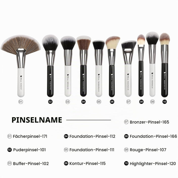 DUcare Professional Make up Pinsel 31 Stücke Panda Make up Pinsel Set Premium Synthetic Kabuki Found