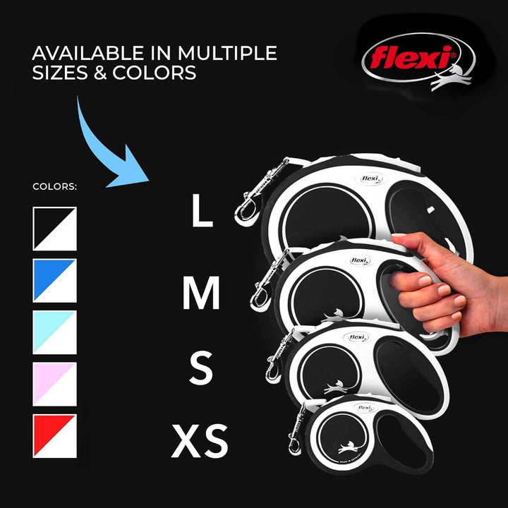 FLEXI New Comfort einziehbare Hundeleine (Klebeband), ergonomisch, langlebig und verhedderungsfrei,