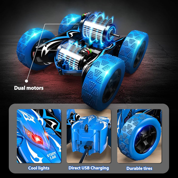 Dreamlandia Ferngesteuertes Auto Spielzeug ab 3-9 Jahre Junge, 2,4GHz RC Auto, 360° Doppelseitig, Au