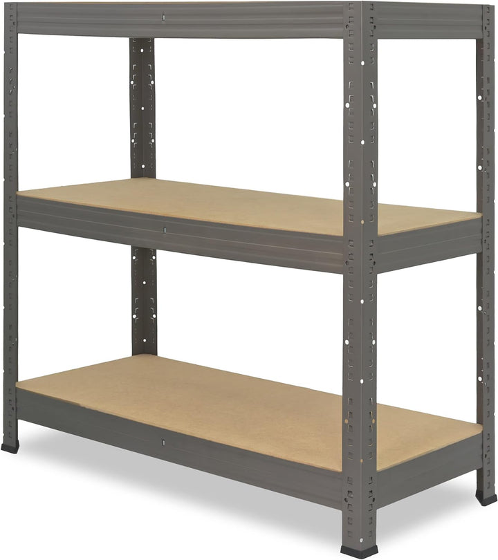 shelfplaza® 90x100x30cm Profi Schwerlastregal grau/Metallregal mit 3 Böden à 200kg Tragkraft/Kellerr