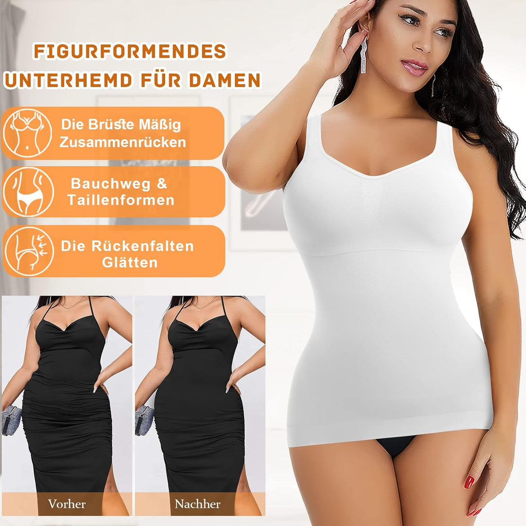 YARRCO Damen Shape Unterhemd Bauchweg Hemdchen Shapewear Trägertop Shaping BH Hemd Formendes Top Bod