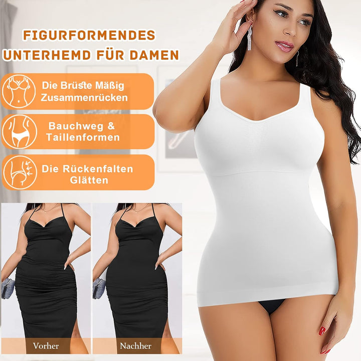 YARRCO Damen Shape Unterhemd Bauchweg Hemdchen Shapewear Trägertop Shaping BH Hemd Formendes Top Bod