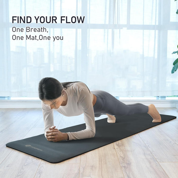 Yoga Matte Dicker, NBR Yogamatte Rutschfest Mit Tragegurt, Für Gymnastikmatte, Fitnessmatte, Sportma