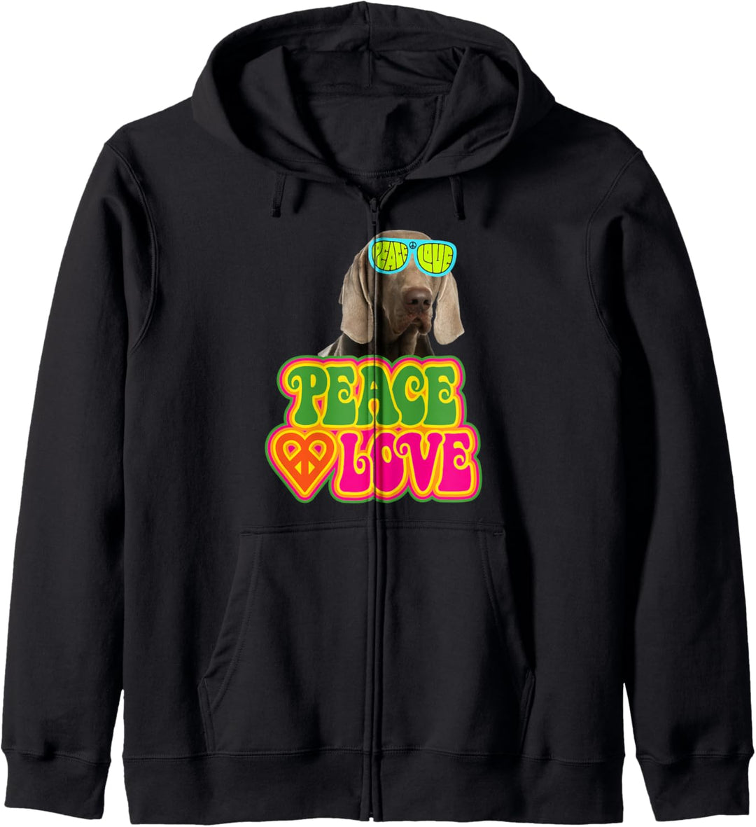 Peace Heart Love Dog Weimaraner Kapuzenjacke
