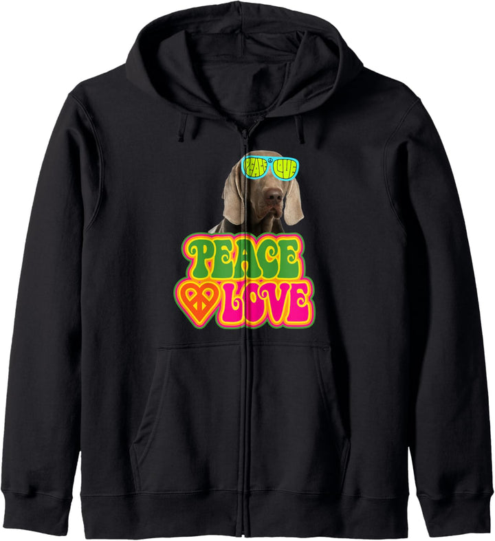 Peace Heart Love Dog Weimaraner Kapuzenjacke