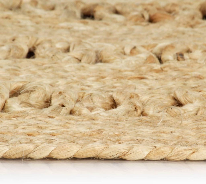 homiuse Teppich Handgefertigt Geflochten Jute 180 cm Teppich Wohnzimmer Teppich Rund Outdoor Teppich