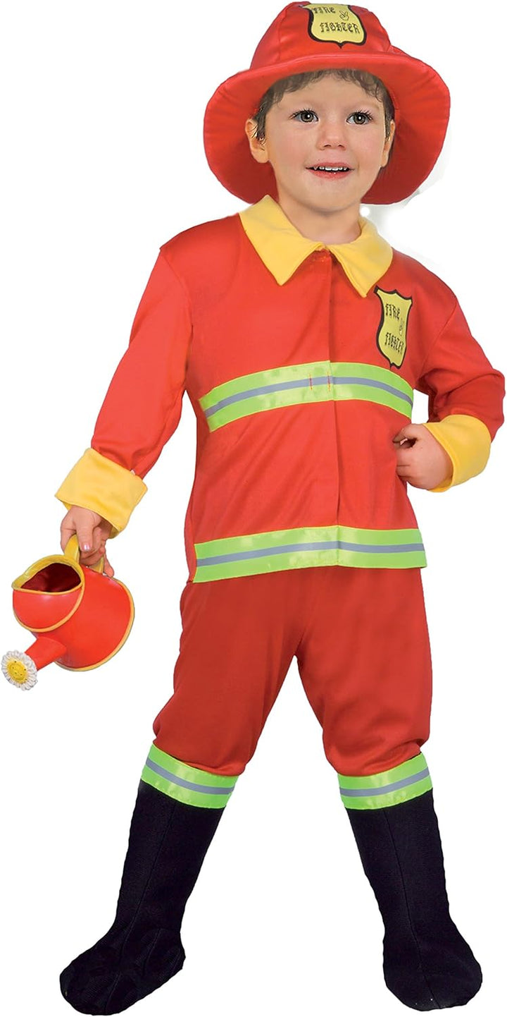 Hallo- Baby Feuerwehrmann Kostüm Kind (Grösse 4-6 Jahre), rot, 4-6 Jahre, 14788.4-6
