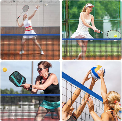 LARMNEE Badmintonnetz, Tennisnetz, 300cm|400cm|500cm Federballnetz höhenverstellbar, Set bestehend a