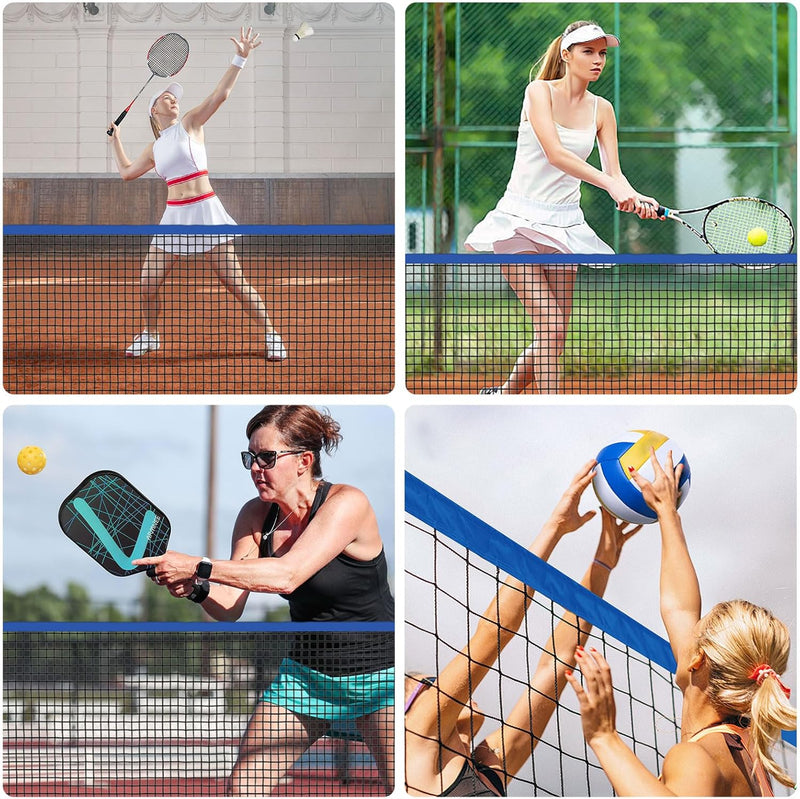 LARMNEE Badmintonnetz, Tennisnetz, 300cm|400cm|500cm Federballnetz höhenverstellbar, Set bestehend a