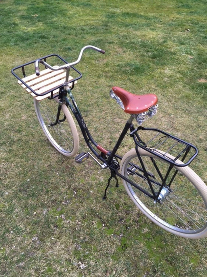 LASTPAK 009630 Gepäckträger Vorne Fahrrad Hollandrad Träger Schwarz Holz