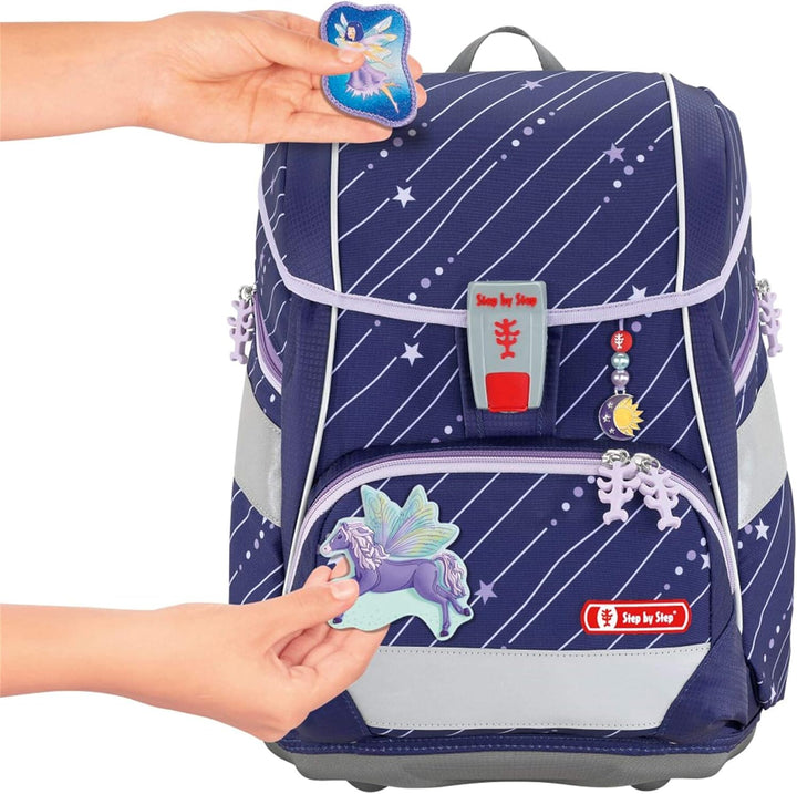 Step by Step Schulranzen-Set 2IN1 PLUS Pegasus Emily 6-teilig, lila, Pegasus-Desgin, ergonomischer T