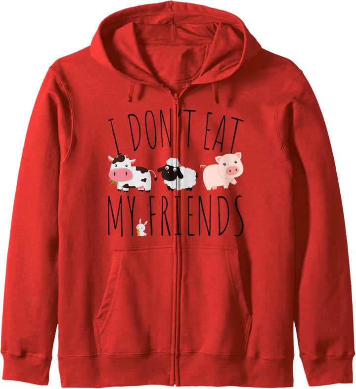 I Don't Eat My Friends Vegan Vegetarier Tierliebe Veganer Kapuzenjacke