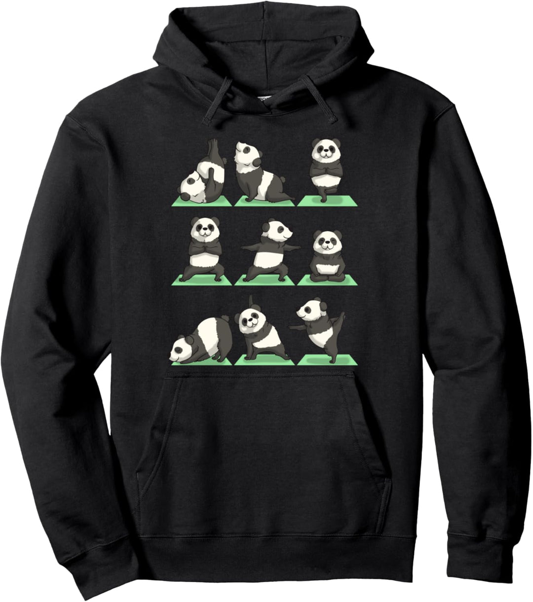 Panda Yoga Pose Zen Cute Workout Exercise Yogi Funny Pullover Hoodie