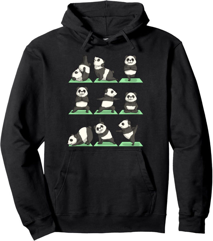 Panda Yoga Pose Zen Cute Workout Exercise Yogi Funny Pullover Hoodie