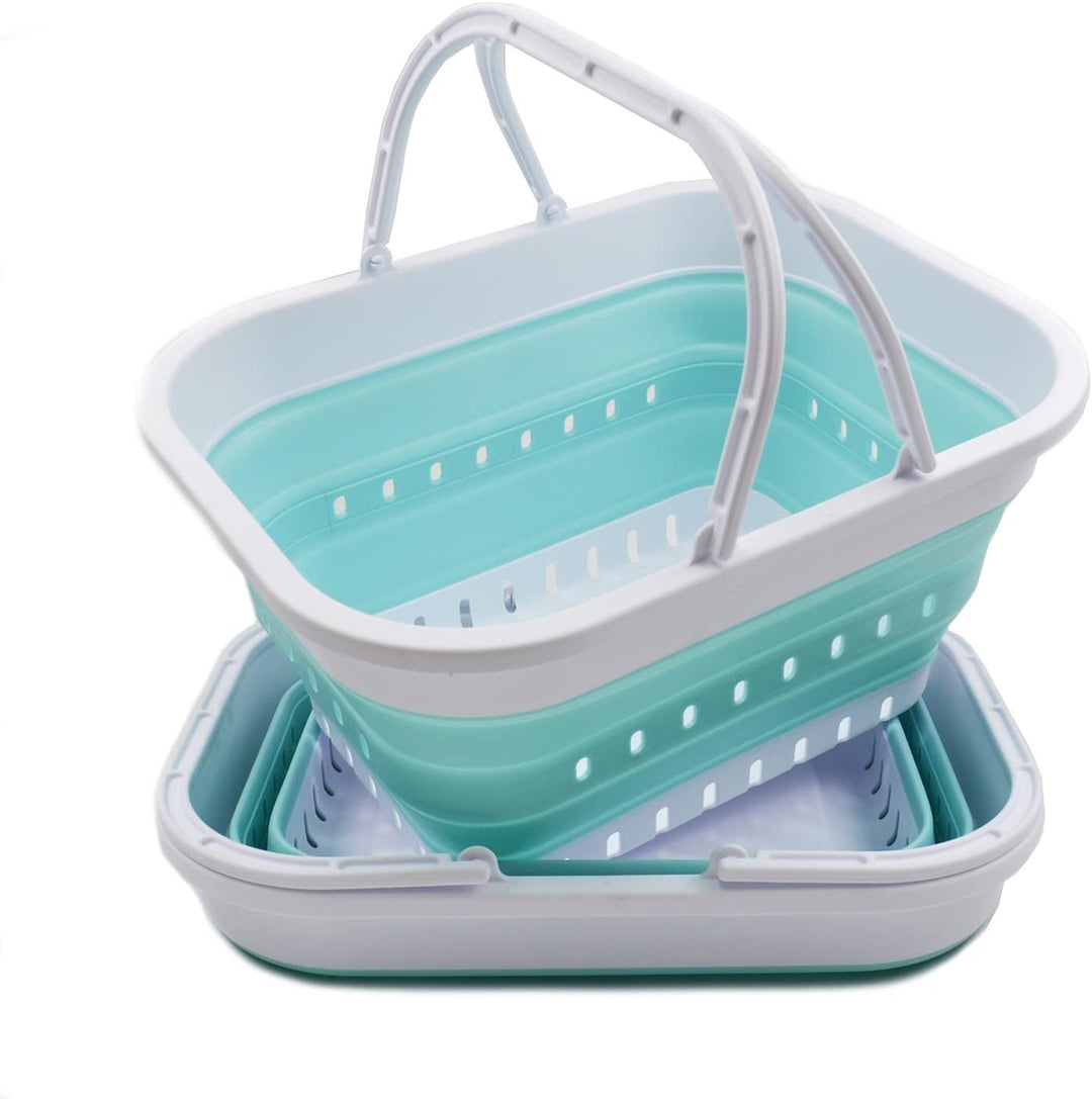 SAMMART 19L zusammenklappbare Wanne mit Griff – tragbarer Outdoor-Picknickkorb/Krater – Faltbare Ein