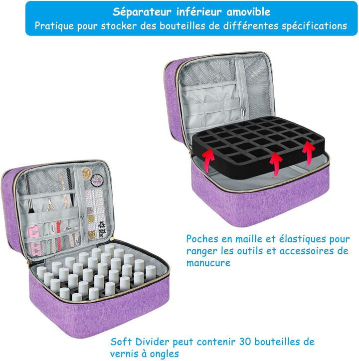 Boczif Nagellack Aufbewahrung, Nagellack Organizer Tasche, Schminktisch Organizer Geeignet für Nagel