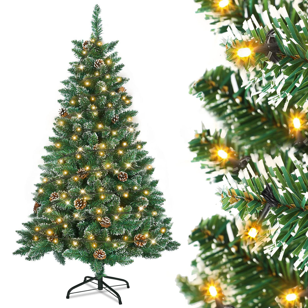 FIVMEN Weihnachtsbaum Künstlich mit Beleuchtung 240 cm PVC Tannenbaum Christbaum Künstlicher mit 440