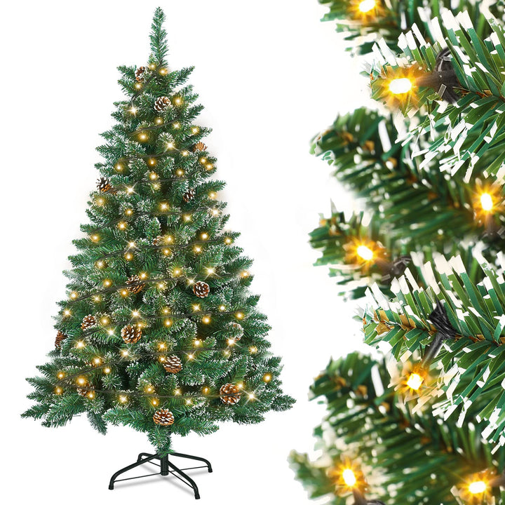 FIVMEN Weihnachtsbaum Künstlich mit Beleuchtung 240 cm PVC Tannenbaum Christbaum Künstlicher mit 440