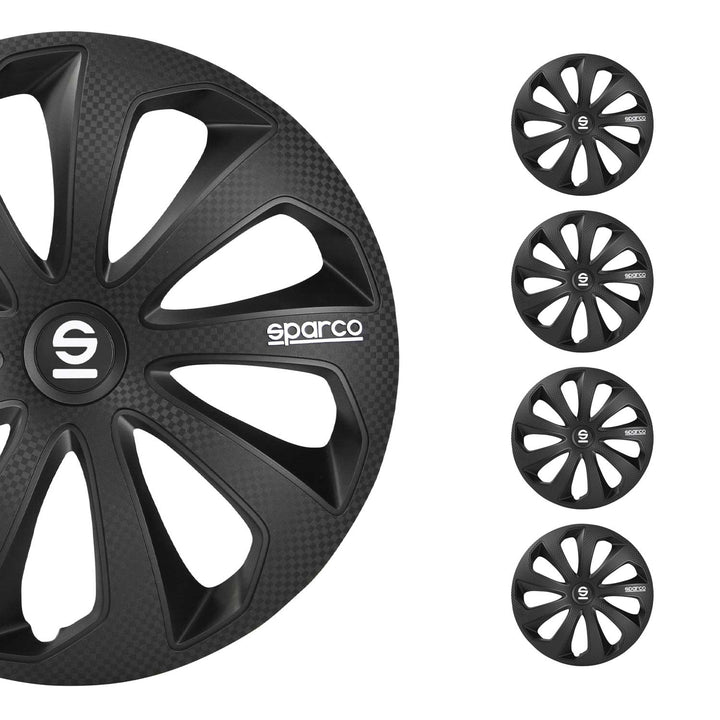 Satz Sparco Radzierblenden Sicilia 14-Zoll Schwarz/Karbon
