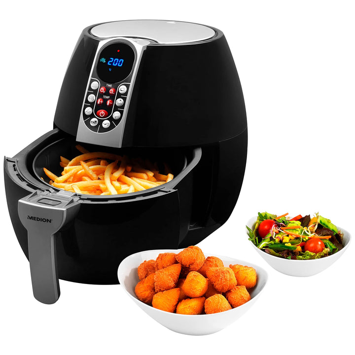 MEDION E10 S Heissluftfritteuse (Leistung ca. 1500 Watt, Airfryer, Digitales Bedienfeld, Nutzinhalt