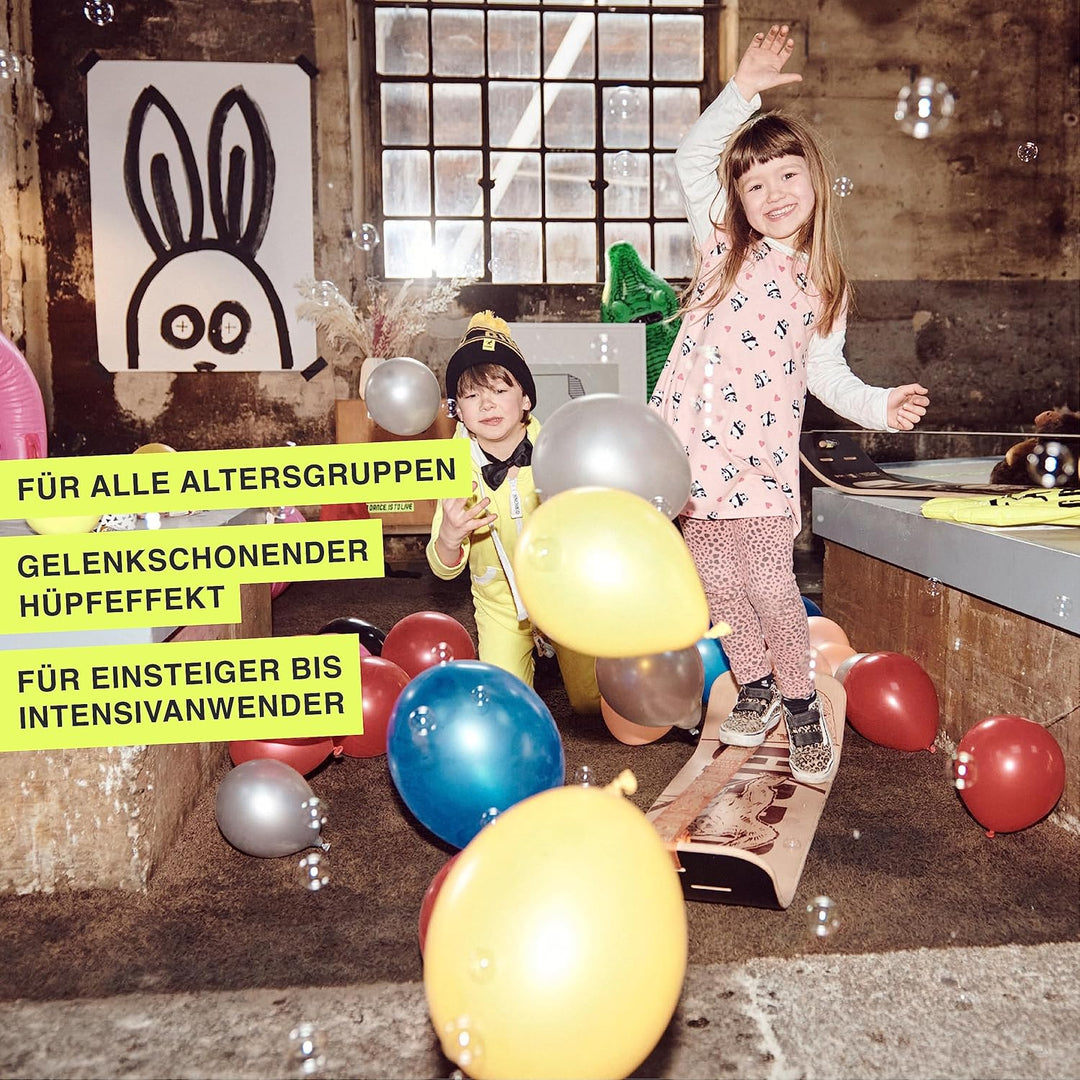 GIBOARD-SET BONZO CLASSIC - Innovatives Balance Board | Freestyle-Workout | hochwertiges Buchenholz