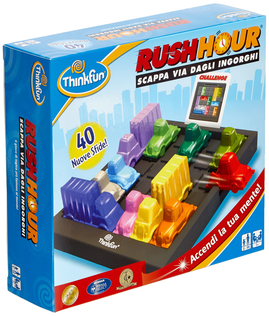 Ravensburger ThinkFun Rush Hour Flucht vor Staus, Logikspiel für Kinder ab 8 Jahren Italienische Ver