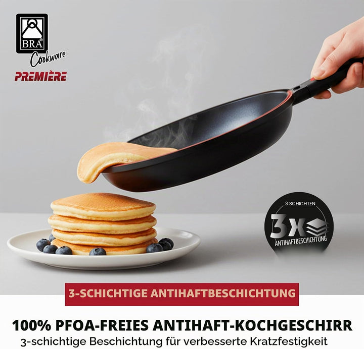 Bra Dupla Premiere Doppel-Pfanne aus Aluminiumguss mit Antihaftbeschichtung, geeignet für alle Herda