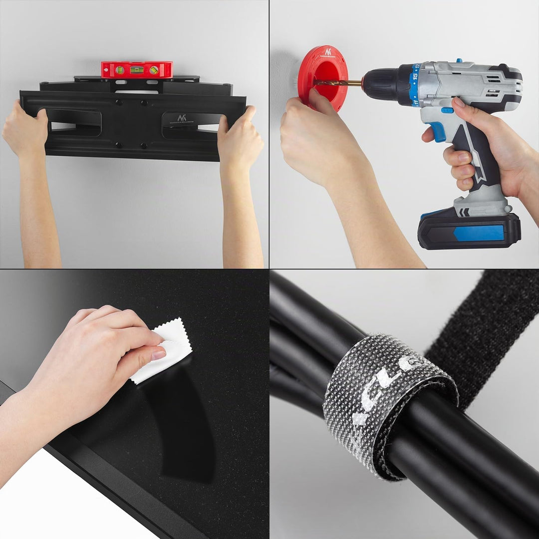 Maclean TV-Wandhalterung für 32-75" Fernseher bis 50 kg | neigbar, schwenkbar, Abstand 80-380 mm | V