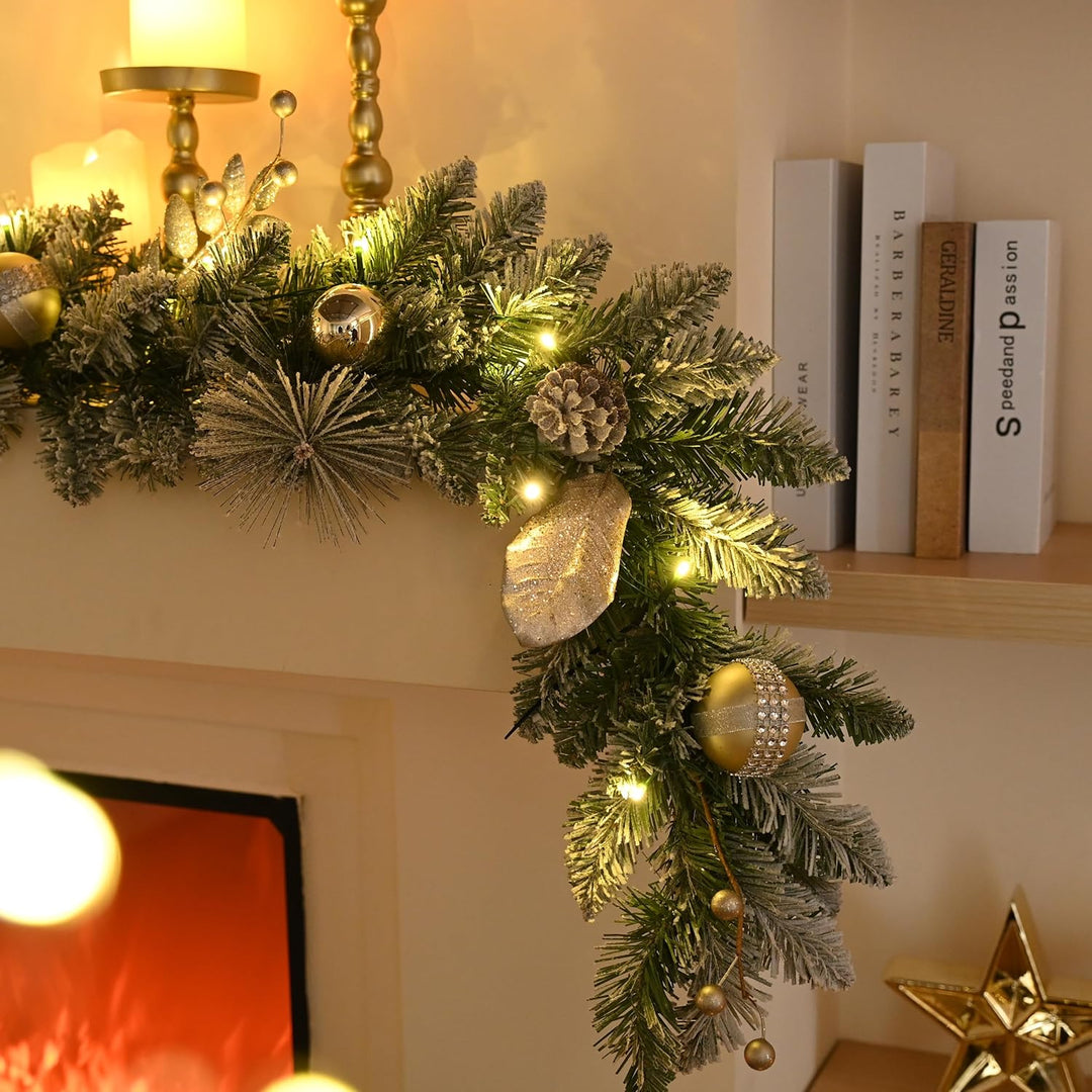 Valery Madelyn 152CM Weihnachtsgirlande mit 20 Led Lichtern und Timer Funktion, künstliche Weihnacht