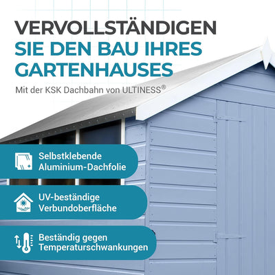 ULTINESS - Dachfolie Aluminium selbstklebende Folie, Alternative zu Dachpappe, KSK Dachbahn für Schu