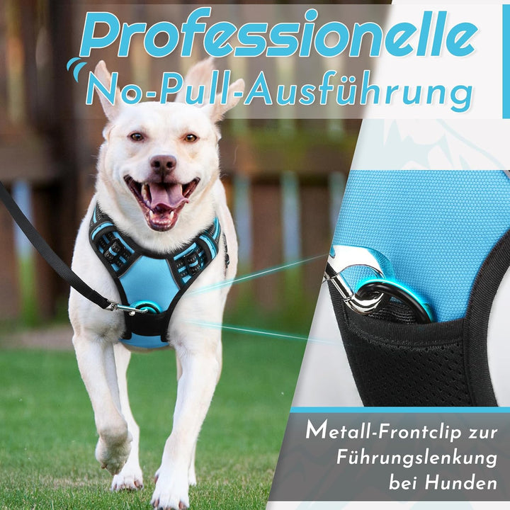 Eagloo Hundegeschirr mittelgrosse Hunde, Anti Zug Hundegeschirr mit Reflexstreifen und Kontrolle, Ve