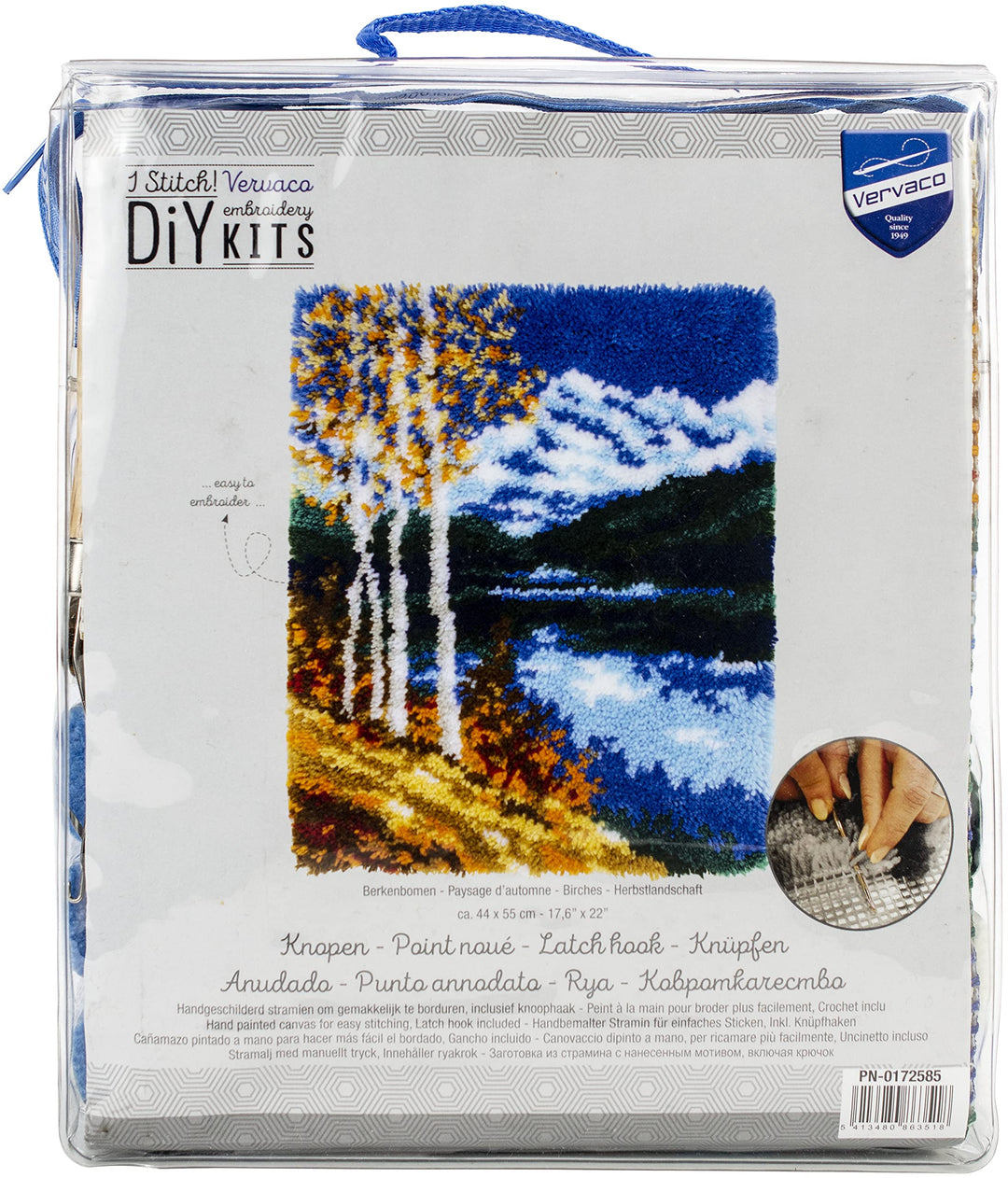 Vervaco PN-0172585 Herbstlandschaft Knüpfpackung Teppich, Baumwolle, mehrfarbig, ca. 44 x 55 cm / 17