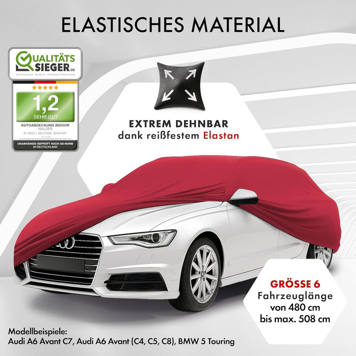 WALSER Premium Abdeckung Auto Indoor Stretch Plus Qualitätssieger Sehr Gut* Autoabdeckung Winter Aut