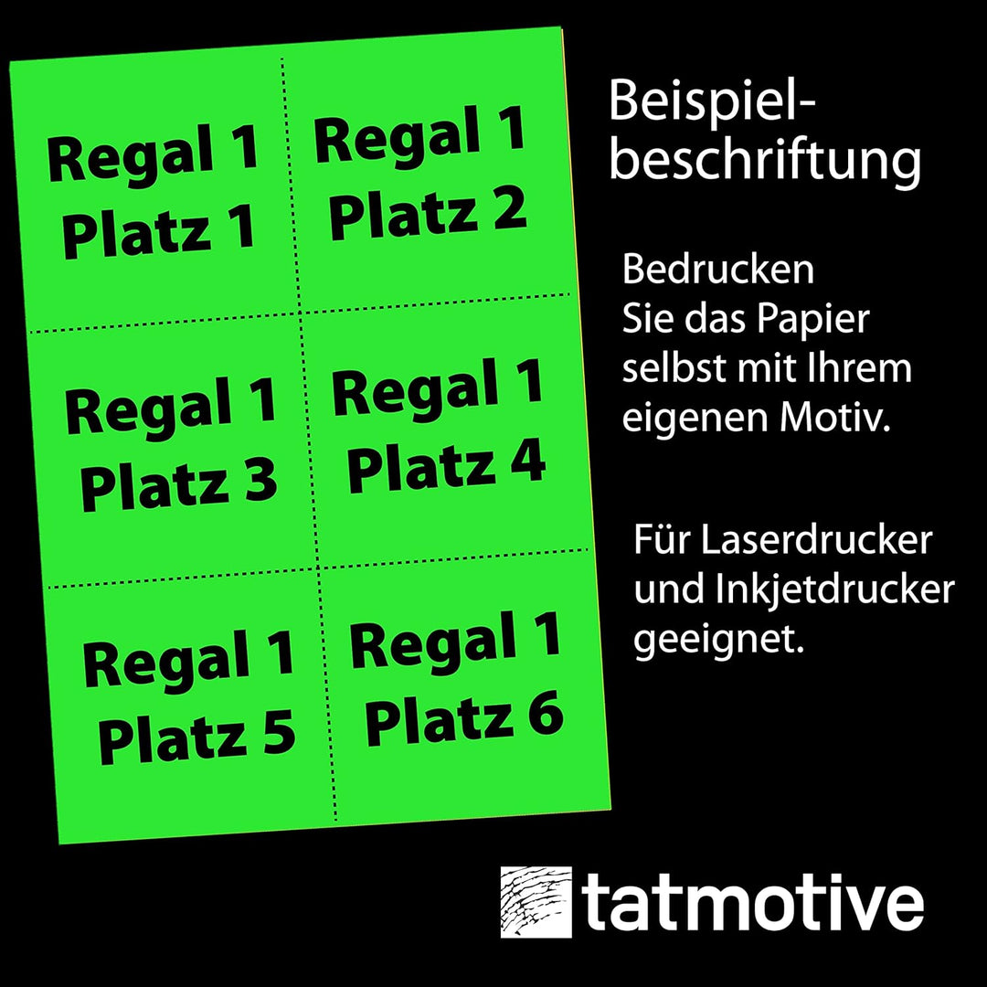 Neonpapier NEON Grün 250 Blatt DIN A4 80 g/qm farbiges Briefpapier, Leuchtpapier, 250 Blatt