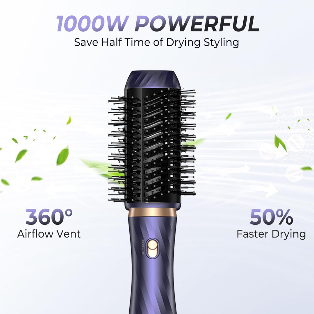6 in 1 Airstyler Warmluftbürste Set, 1000W Hairstyler Lockenföhn mit Föhn, Föhnbürste, Warmluftbürst