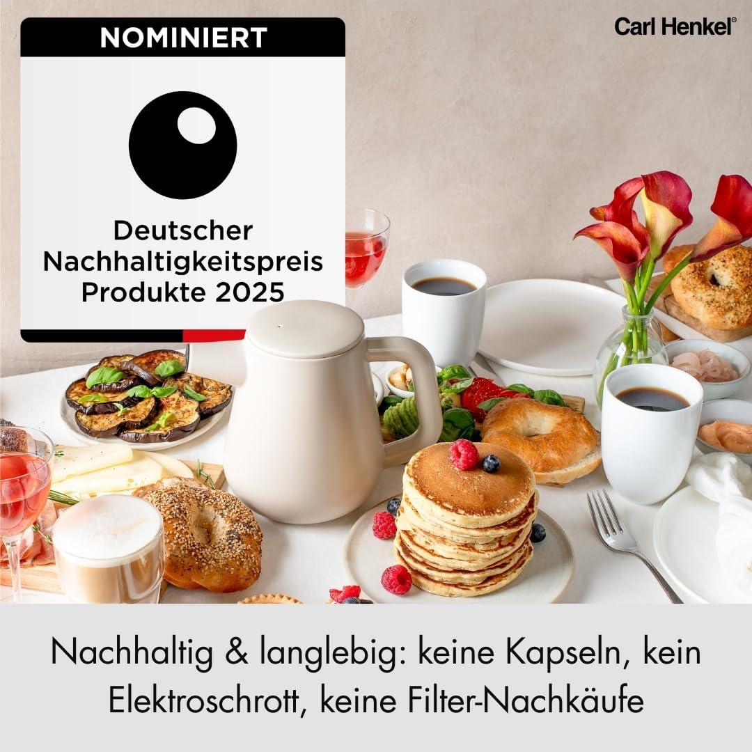 ARCA X-Tract Kaffeekanne Porzellan mit Filter 1,2l | Coffee Maker für 4-10 Tassen | Kaffeebereiter m