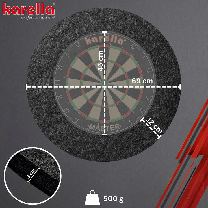 Karella Ultimo Dartboard Surround, Made in Germany, Catchring aus recycelten Fasern, Robust, Optimal