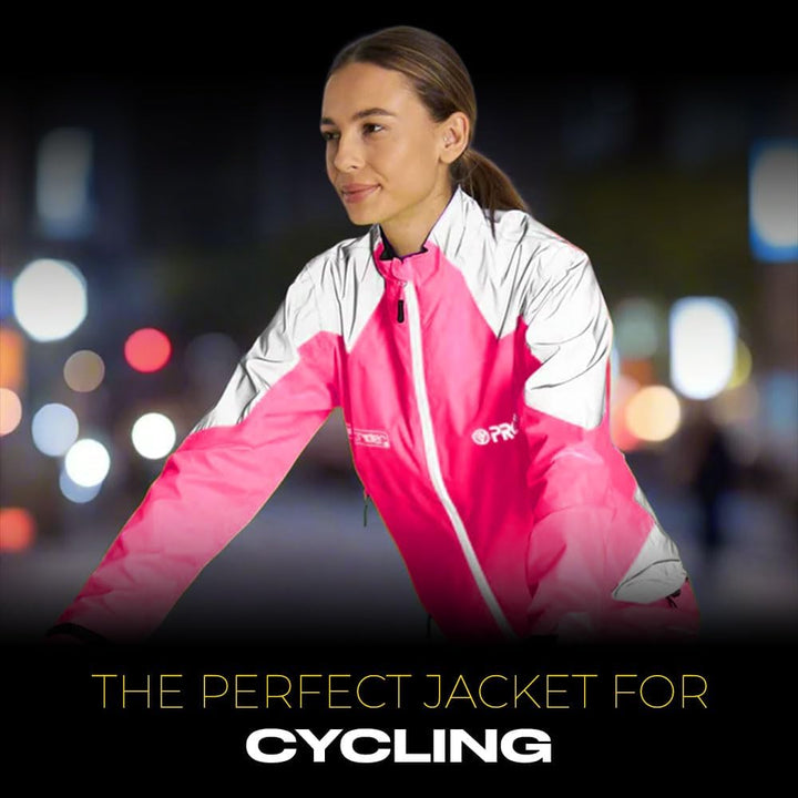 Proviz Damen Nightrider wasserdichte Fahrradjacke M rose, M rose