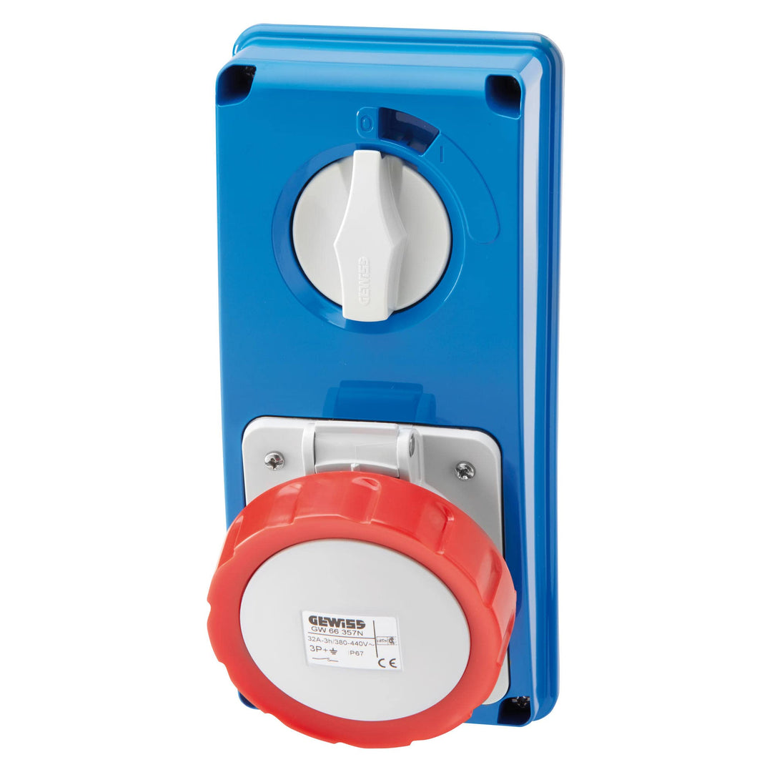 Gewiss – GW66309 N – Ausgang (3P T, IP67, 9H, 400 V, 16, 50/60 Hz) rot
