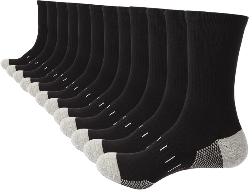 BUDERMMY Socken Herren 43-46 39-42 Wandersocken Crew Sportsocken Gepolstert Trekkingsocken Baumwolle