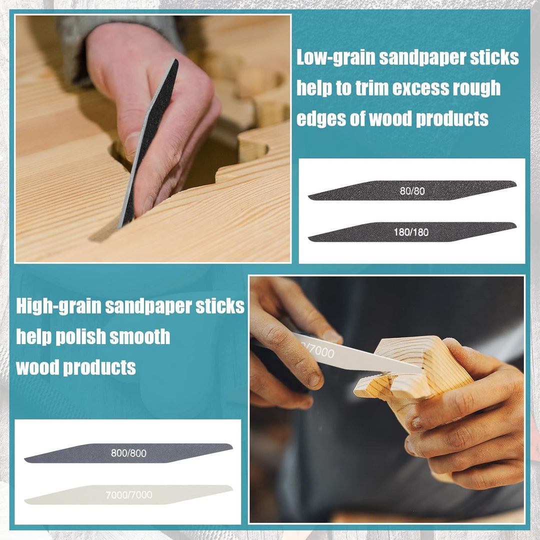 Honoson 40 Polierstäbe für Kunststoff Modell Metall Holz Schleifstäbe Modellbau Werkzeug Schleifpapi