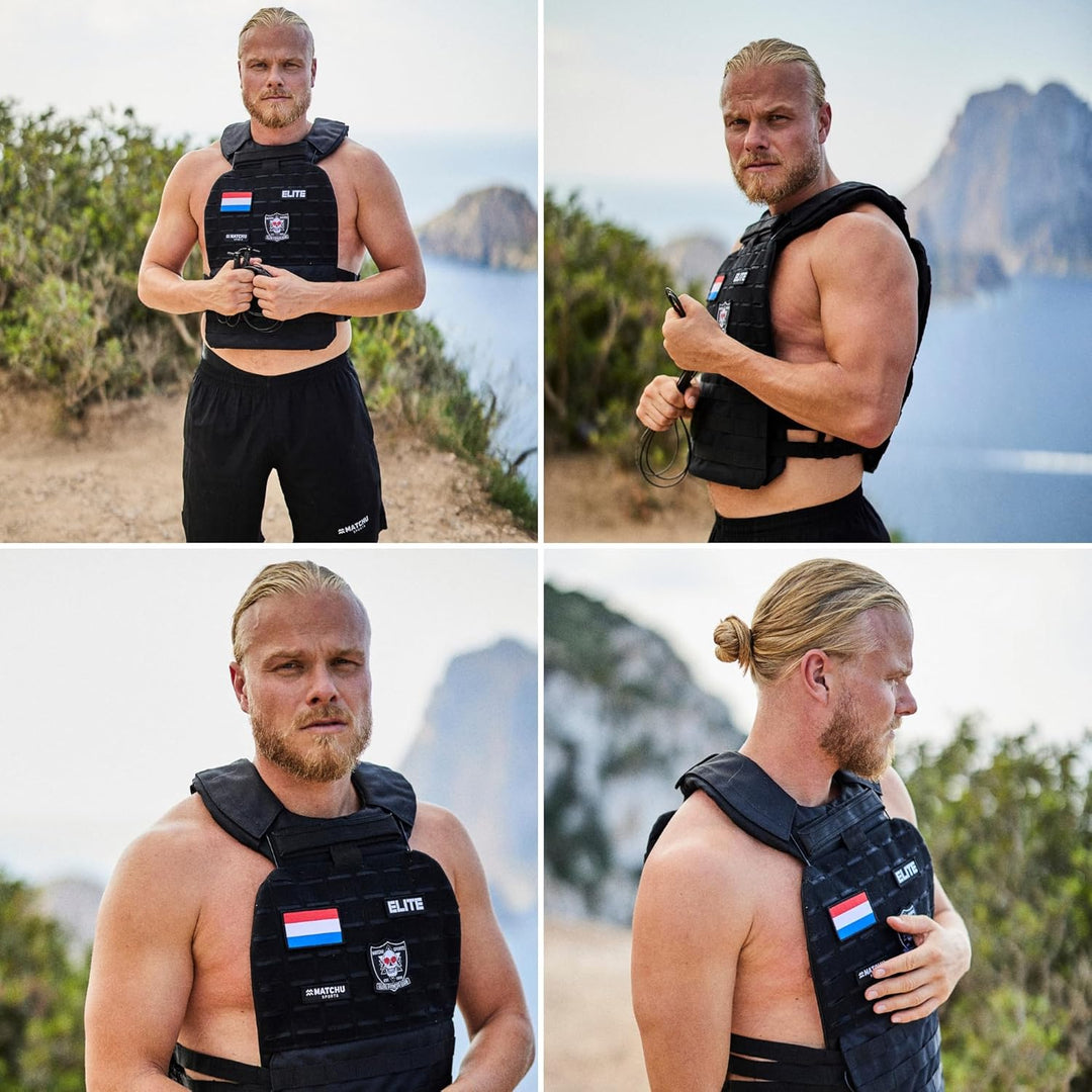 Matchu - Gewichtsweste - Weight Vest - Einstellbar bis zu 20 KG - Verstellbar mittels 30 Sandsäcken