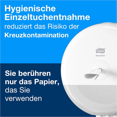 Tork SmartOne® Mini Doppelrollenspender für Toilettenpapier Weiss T9, Hohe Kapazität, Elevation Lini