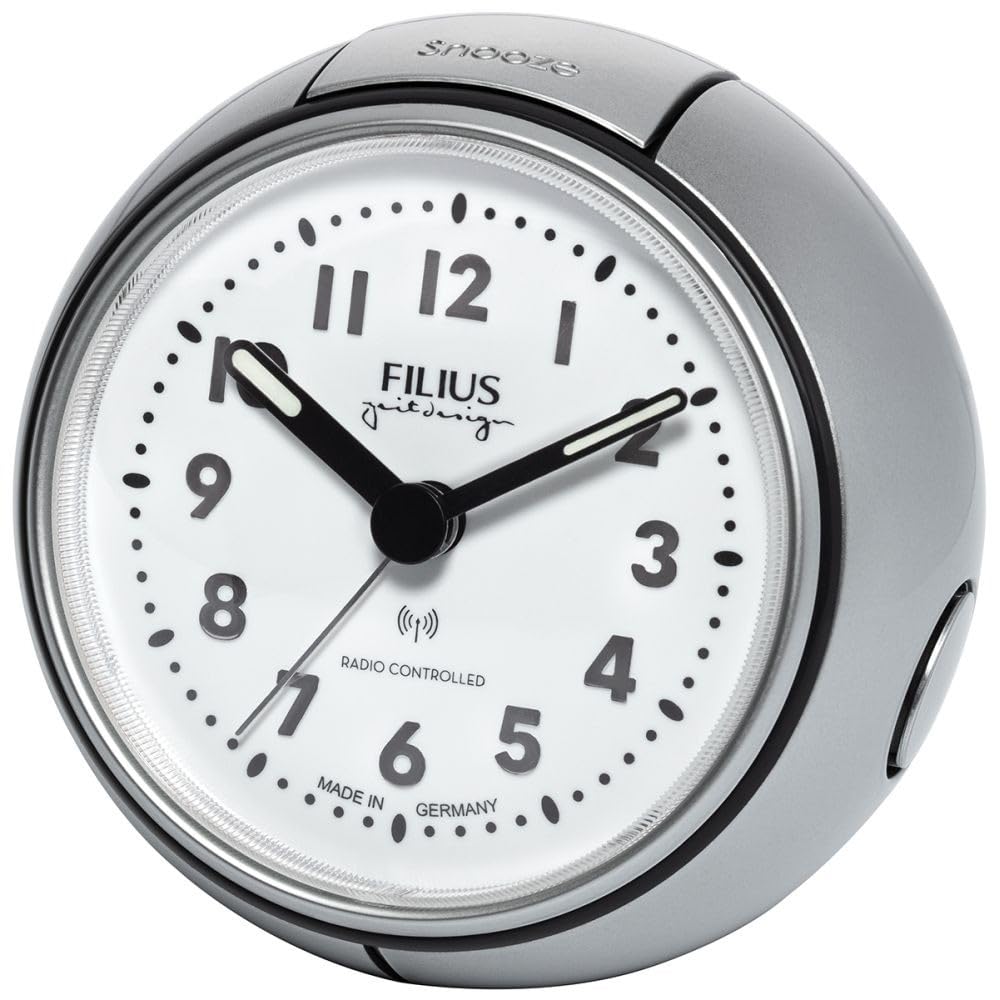 Filius 0544-19 Funkwecker Silbergrau-Metallic