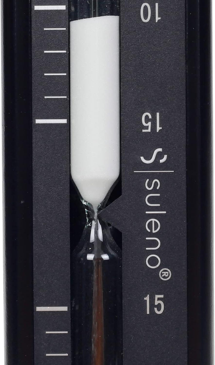 SULENO - Sauna Sanduhr KJELL 5-15 Minuten, Saunazubehör, hitzebeständig, modern, Wandmontage, Sandcl